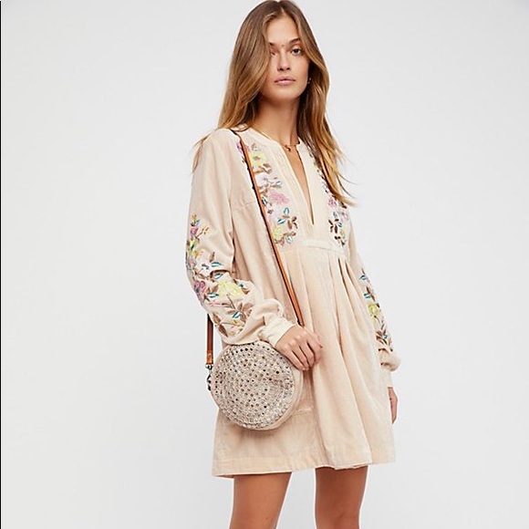 Free People Dresses & Skirts - Free People Festival Boho Velvet Embroidered Dress